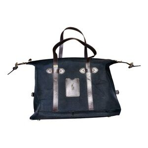 Ralph Lauren Black Duffel Bag with Leather Handles